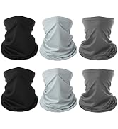 6 Pieces Summer Face Cover Scarf Mens Neck Gaiter For Men Women UV Protection Face Breathable Sun...