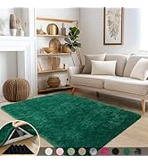 Mugorn 3x5 Rugs for Bedroom, Fluffy Dark Green Area Rugs for Living Room, Soft Shag Kids Rug Smal...