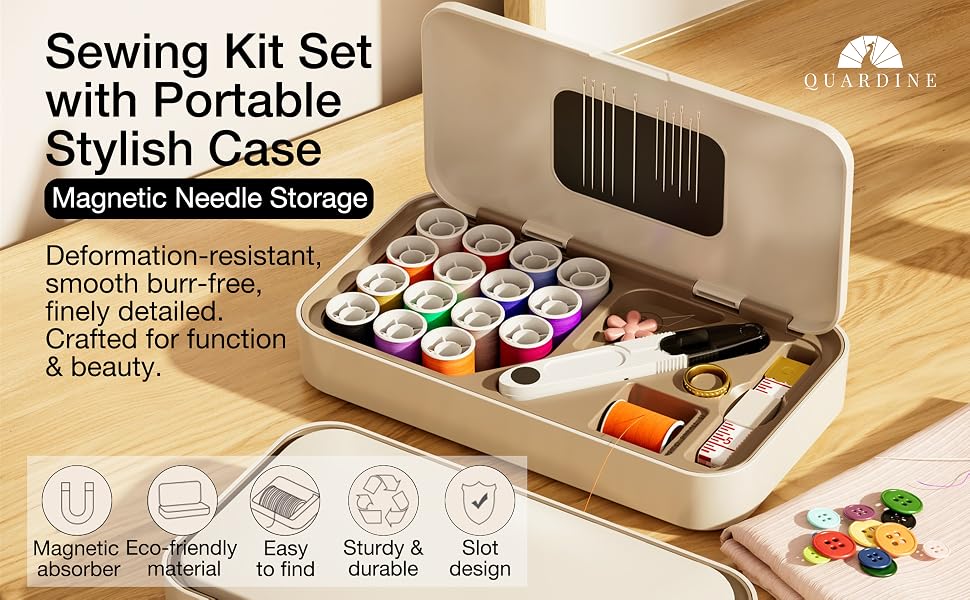 QUARDINE High-End Sewing Kit Set with Stylish Case