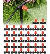 Landtouch 36 Pack Drip Irrigation Parts, Quick Connect 1/4" Adjustable 360° Misting Nozzles for G...