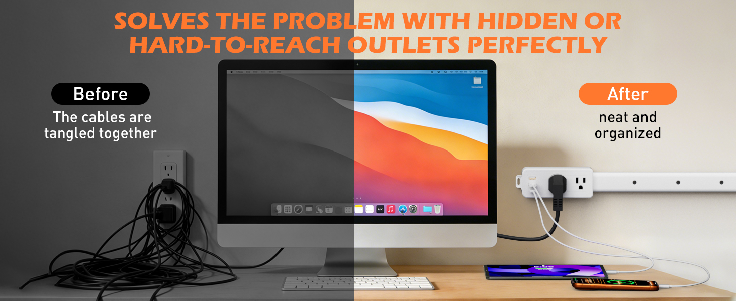 Solves the problem with hidden or hard-to-reach outlets perfectly