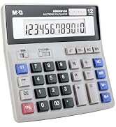 M&G Desk Calculator 12 Digit Extra Large LCD Display, Dual Solar Power and Battery, Accounting Ca...
