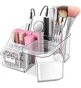 BQAN Transparent Acrylic Nail Desk Organizer, Drill & Brush Holder, Professional Storage Box for ...