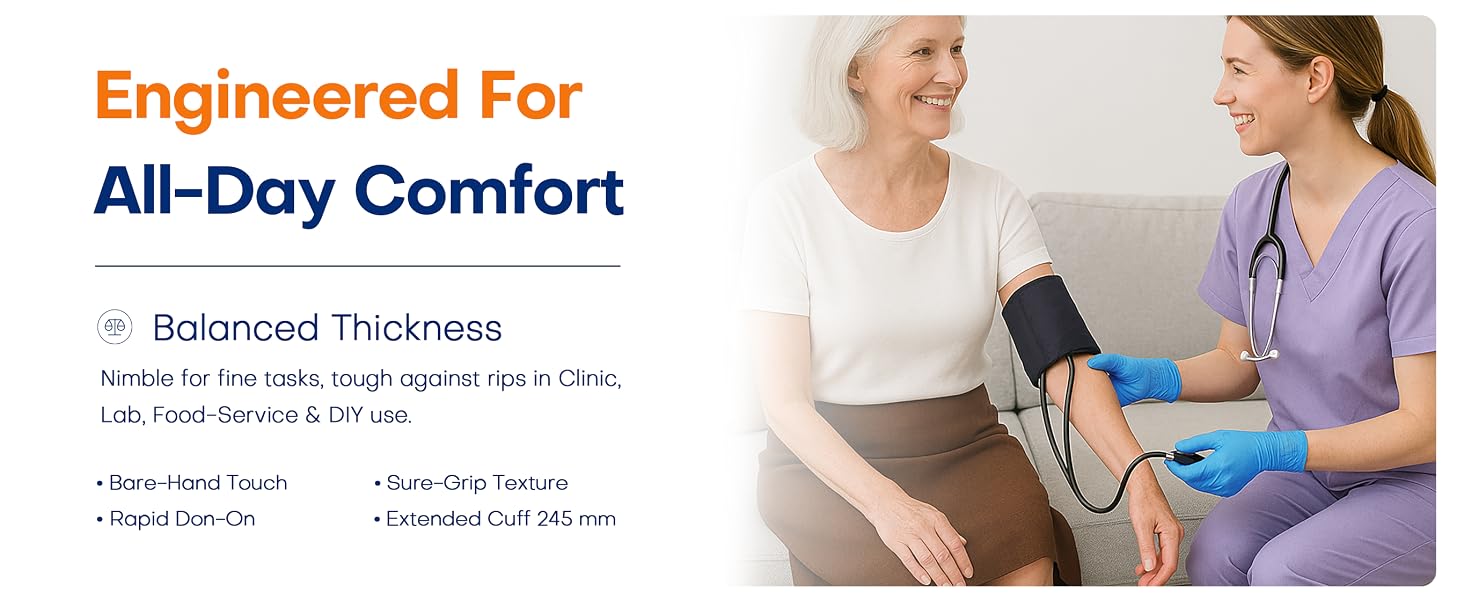 Supmedic gloves engineered for all day comfort with balanced thickness