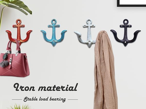 Cast Iron Nautical Anchor Design Wall Hooks