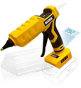Cordless Hot Glue Gun for Dewalt 20V Battery, LED Digital Temperature 100W Heavy Duty Anti-Drip G...