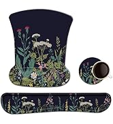 Mouse Pad Wrist Support Keyboard Wrist Rest Set, Ergonomic Gel Mouse Pad with Coasters, Non-Slip ...