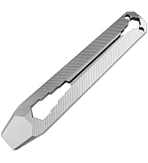 ainhue A39 Compact 3.9 Inches Stonewashed TC4 Titanium Pry Bar Multi-Tool EDC Prybar with Keychai...