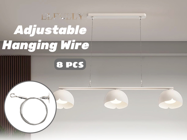 ELFULLY 8 Pcs Adjustable Hanging Wire