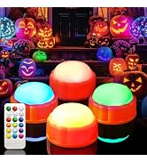 Homemory Halloween Bright LED Pumpkin Lights, Color Changing with Remote Control and Timers,Jack ...