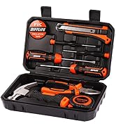 DIFFLIFE Tool Sets Household Tool Kit, 14-Piece General Home/Auto Repair Tool Set with Hammer, Pl...