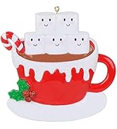 MAXORA 2022 Christmas Ornament Family of 5 Personalized Marshmallow Mug Gifts Hot Chocolate Custo...