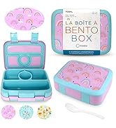 kinsho Kids Bento Lunch Box, Reusable Meal and Snack Container, Lunch Boxes For Small Girls & Tod...