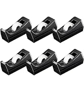 MJUNM Transparent Tape with Tape Dispenser 6 Pack Desktop Tape Dispenser Tape Roll Dispenser Non ...