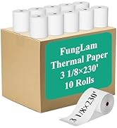3 1/8 x 230ft Receipt Paper Rolls, Thermal Paper, Receipt Paper Roll, POS Cash Register Receipt P...