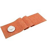 SHACOS Woven Vinyl Table Runner Indoor Outdoor 12x71 inch Kitchen Dining Table Runners Wipe Clean...