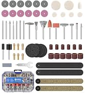 HARDELL 287Pcs Rotary Accessory Kit w/ 1/8" Shanks, for Cutting & Polishing | 287PCS Accessories,...