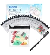 Serfeymi 32 Pcs Zippered Pill Pouches Organizer Plastic Bags 3 X 3 Inches 12 mil Self Sealing wit...