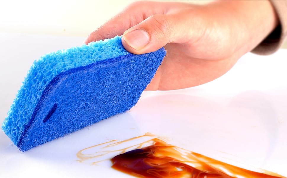 Compressed Cellulose Sponges Non-Scratch Natural Sponge Cleaning Scrub Sponge