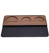 KNODOS 58mm Espresso Tamping Mat for Counter Walnut Wood & Leather Tamper Station with Multi-Slot...