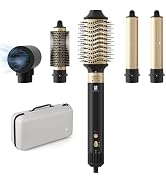 Hot Air Brush Hair Styler, 6 in 1 Hair Dryer Brush Auto Wrap Curlers Frizz-Free Styling Tool for ...
