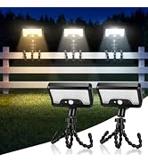 Octopus Tripod Clip On Solar Lights Outdoor with Motion Sensor & Remote | 1500mAh, 92 LEDs 600LM,...