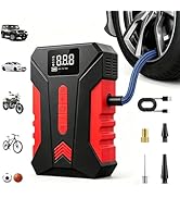 Portable Car Tire Inflator Air Compressor, 120PSI Electric Air Pump with Digital Pressure Gauge, ...