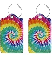 Luggage Tags for Suitcases, 2 Pack Cute PU Leather Suitcase Tag Identifiers TSA Approved with Sta...