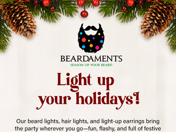 holiday Christmas beards earrings hair ornament lights decoration parties
