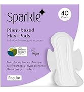 Sparkle Pads for Women, Plant-Based Maxi Pads Designed for Sensitive Skin, Feminine Care, Sanitar...