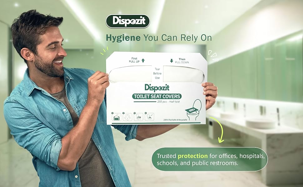 Dispozit 250-piece pack, emphasizing trusted protection for offices, hospitals, and schools.