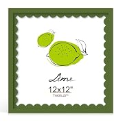 THKRLOF 12x12 Picture Frame with Real Glass, Colorful Solid Wood Photo Frames with Wavy Mat for W...