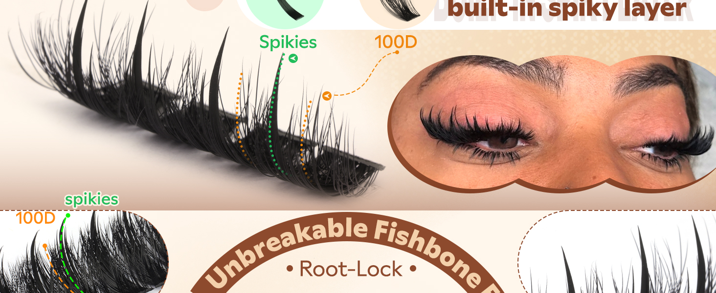 Manga Lash Clusters With Spikes Wispy Fluffy Anime Eyelash Clusters Eyelash Extensions