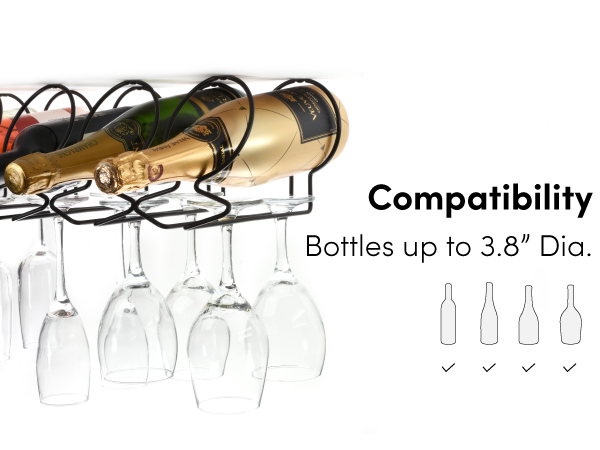 Bottle Compatibility: Wine Bottles up to 3.8" Dia.