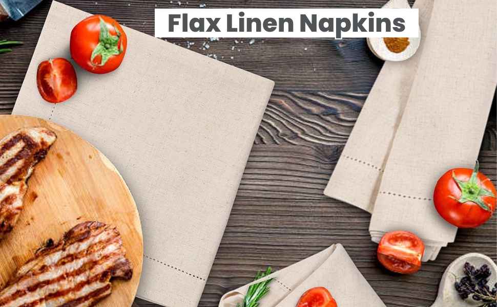 Linen Flax Cotton Cloth Napkins, napkin 18x18 Set of 72 ,Natural Hemstitched