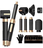 Blow Dryer Brush 7 in One, Negative Ion Hair Set Upgrade Hot Air Styler Wrap Curler, Curling Iron...