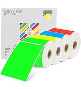 YOULAISHI 1200PCS/4 Roll 3 X 5 Inch Printable Rectangle Color Coding Labels, Adhesive Color Codin...