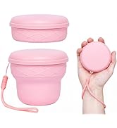 Collapsible Travel Cup, Folding Cup with Lid, BPA Free Silicone Collapsible Cup with Stainless St...