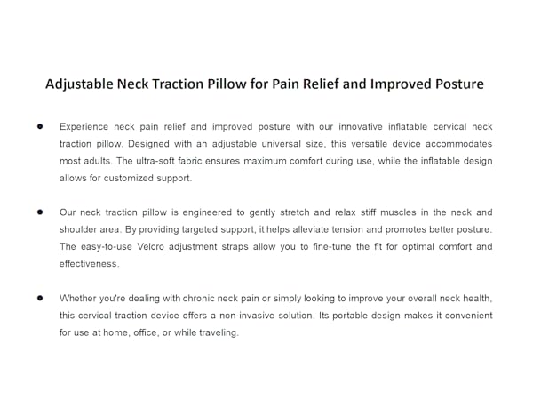 Adjustable Neck Traction Pillow for Pain Relief and Improved Posture