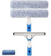 Mitclear Professional Window Cleaning Kit 10IN, Windows Cleaner Tool with Silicone Squeegee, Micr...