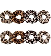 Satin Scrunchies for Women – 8PCS Leopard Silk Hair Ties – No Crease, Frizz-Free, Bold & Fashiona...