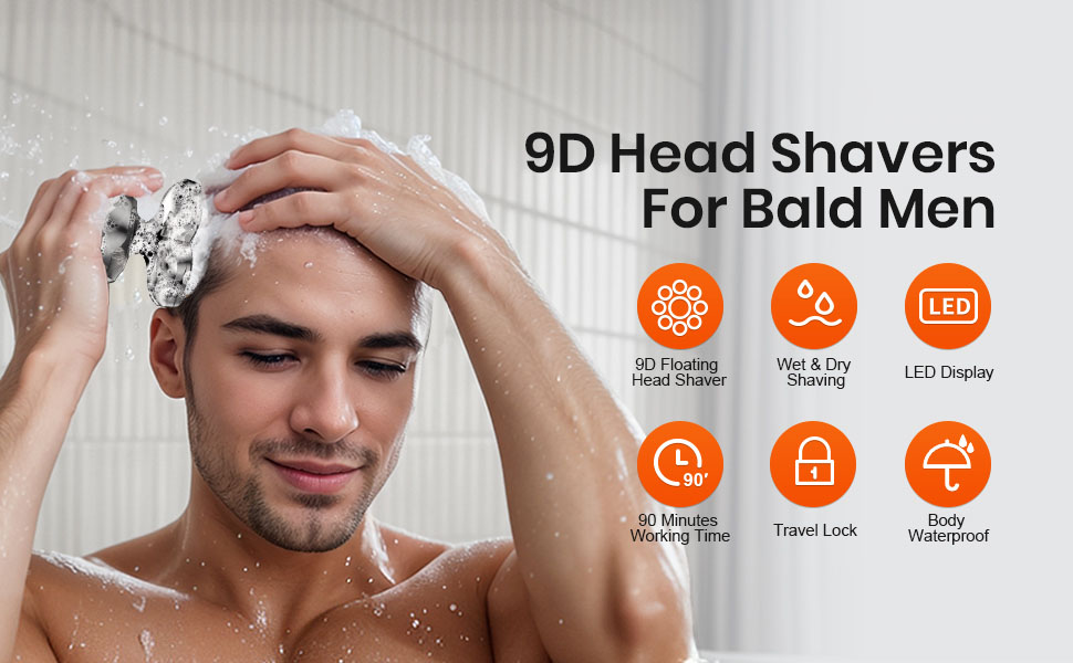9D Head Shavers for Bald Men