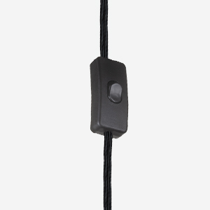 Luna Matte Blue and Matte Gold Desk Lamp In-Line Switch Close-Up