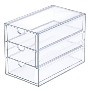 3 Drawers Acrylic Drawer Organizer Clear Desktop Organizer