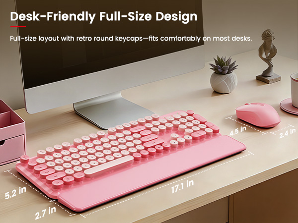 Full-size keyboard giving you a complete layout without taking over your workspace.