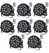 U`King Rechargeable Par Lights Wireless 18 * 2W RGB Stage Lighting Battery Powered Uplights DMX C...