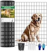 YAGJIA Welded Wire Fence 36inch x 50ft, Black PVC Coated Garden Fencing, 2 inch x 3inch 16Gauge C...