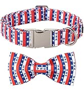 ARING PET American Flag Dog Collar-Summer USA Patriotic Dog Collar Bow, Adjustable 4th of July Do...