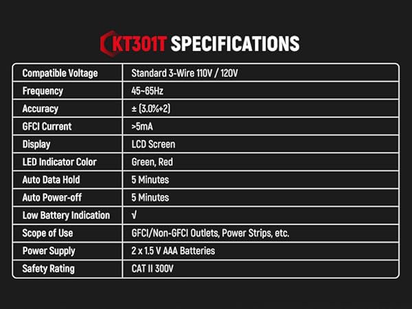 KT301T outlet tester