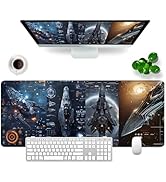 Gaming Mouse Pad Black Large Mouse Pad XL Desk Mat 31.5x11.8x0.12 inch Large Desk Pad Design Keyb...